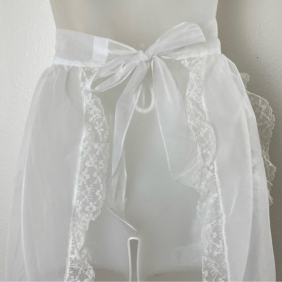Vintage 50s Beco Originals Sheer Lace Half Apron - NOS - Picture 7 of 11